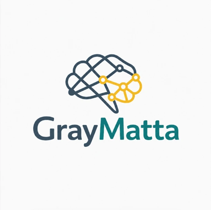 GrayMatta full logo — brain mark + wordmark