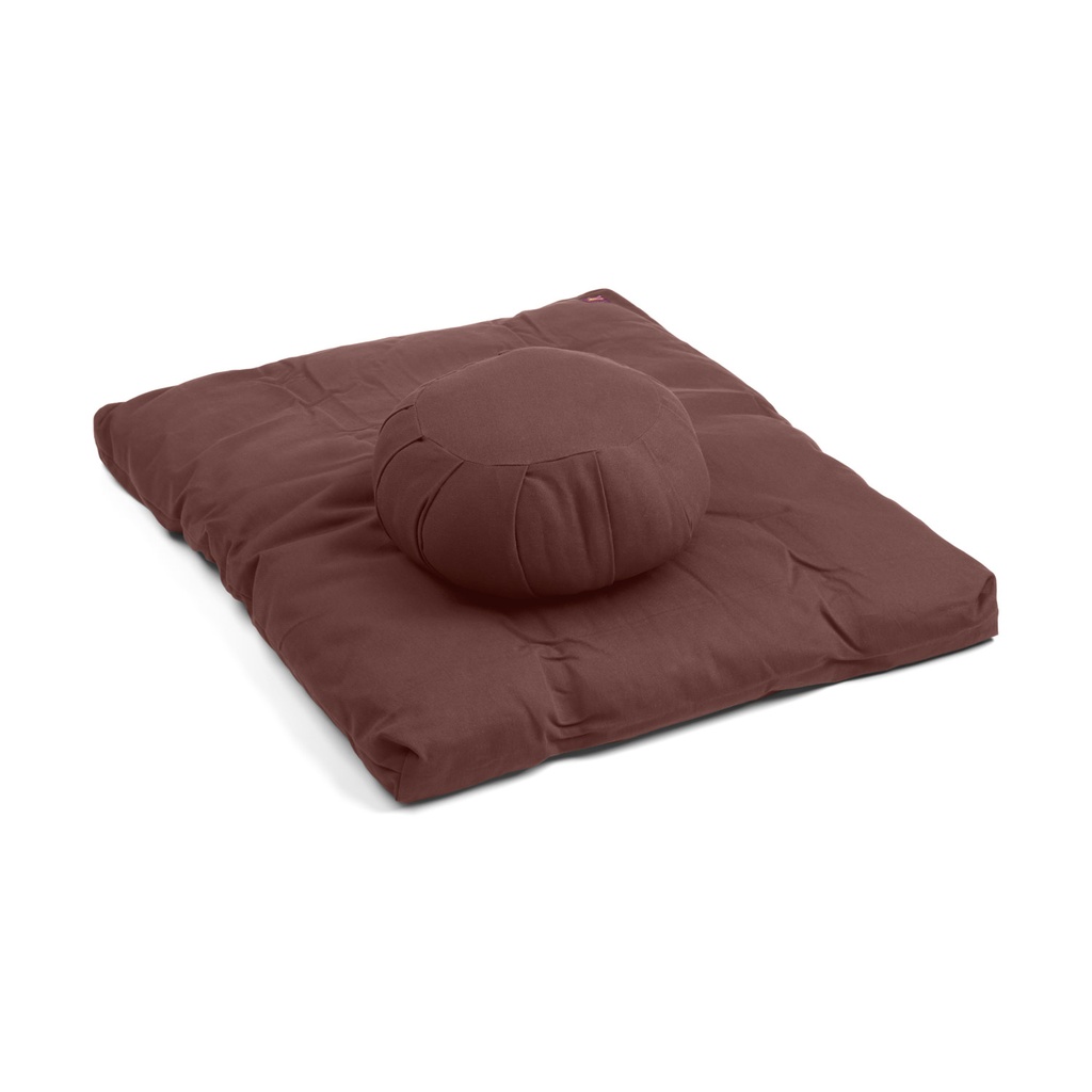 Meditation Kit - Zabuton and Cotton Filled Round Zafu - 2pc - Yogavni