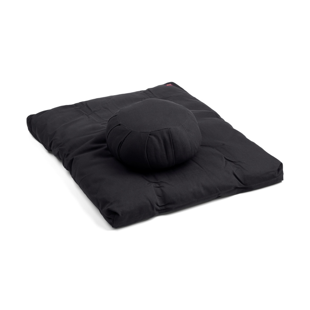 Meditation Kit - Zabuton and Cotton Filled Large Round Zafu - 2pc - Yogavni